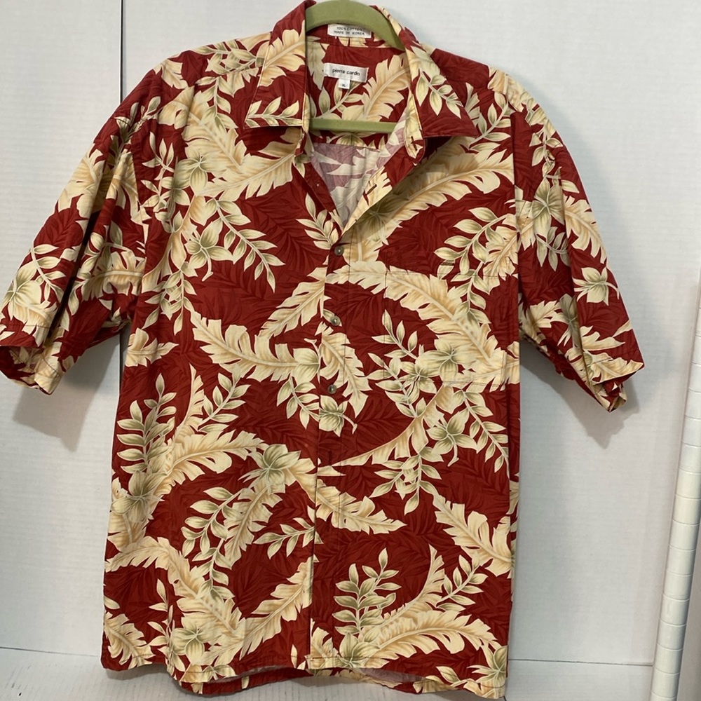 Pierre Cardin Hawaiian Shirt size XL Floral Design